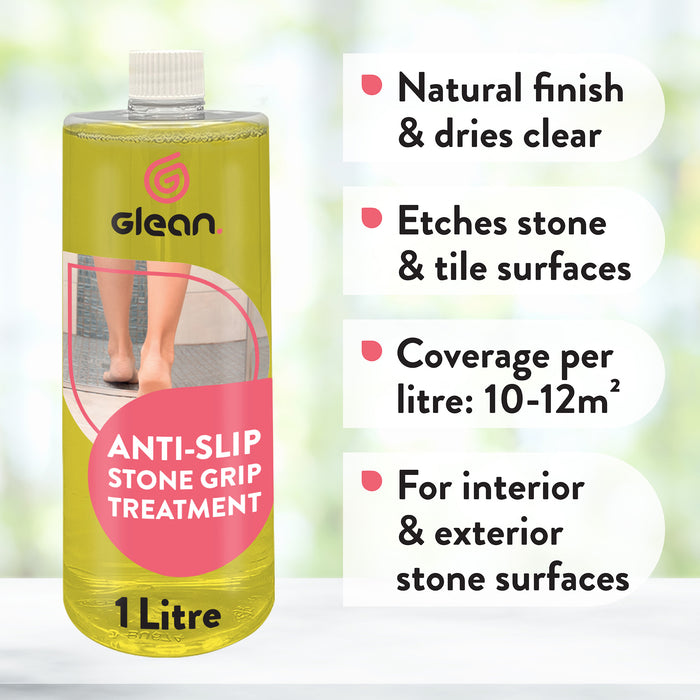 Anti-Slip Stone Grip Treatment | Increases Tile & Stone Traction | 500ml & 1 Litre