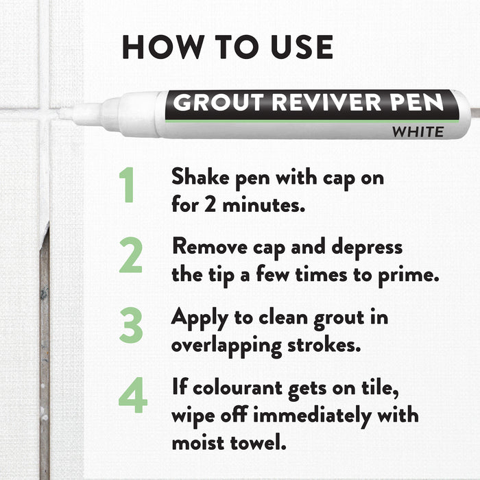 Grout Reviver Pens | White | 2 x 10ml
