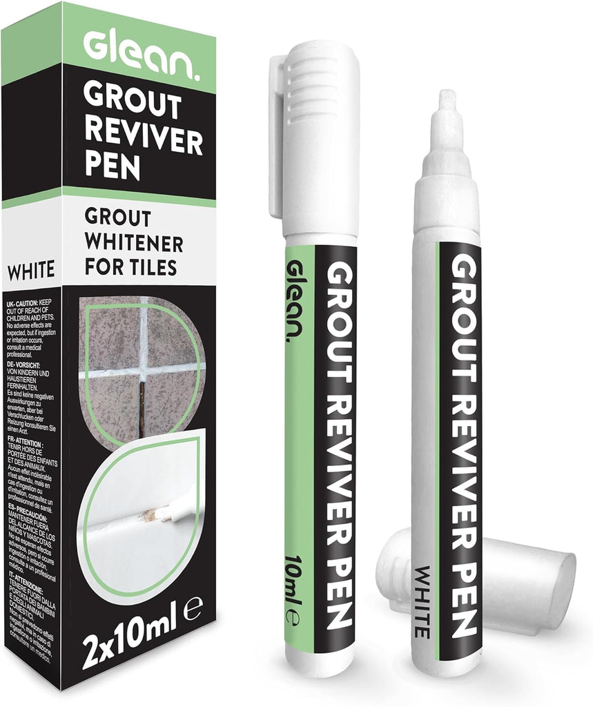 Grout Reviver Pens Restore Discoloured & Faded Tiles 2 x