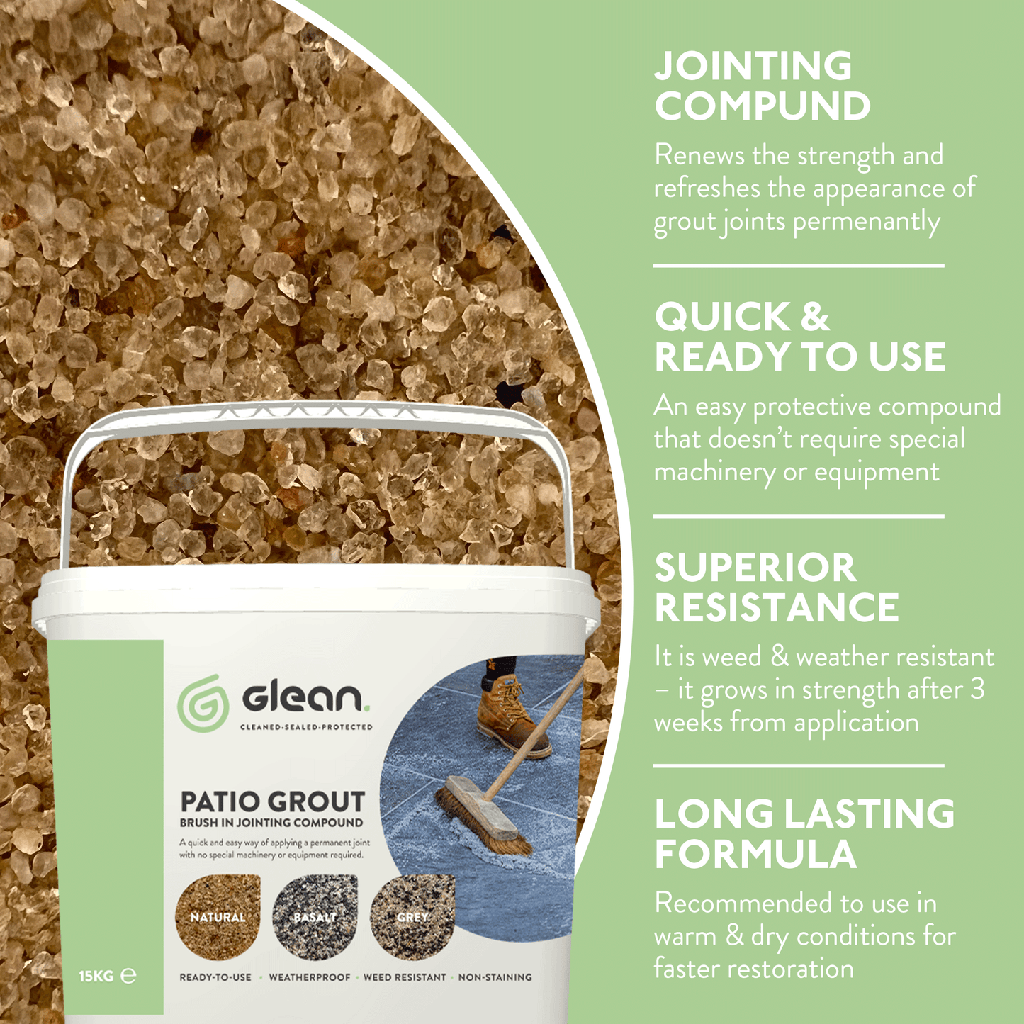 Patio Grout - Brush In Jointing Compound | GLEAN