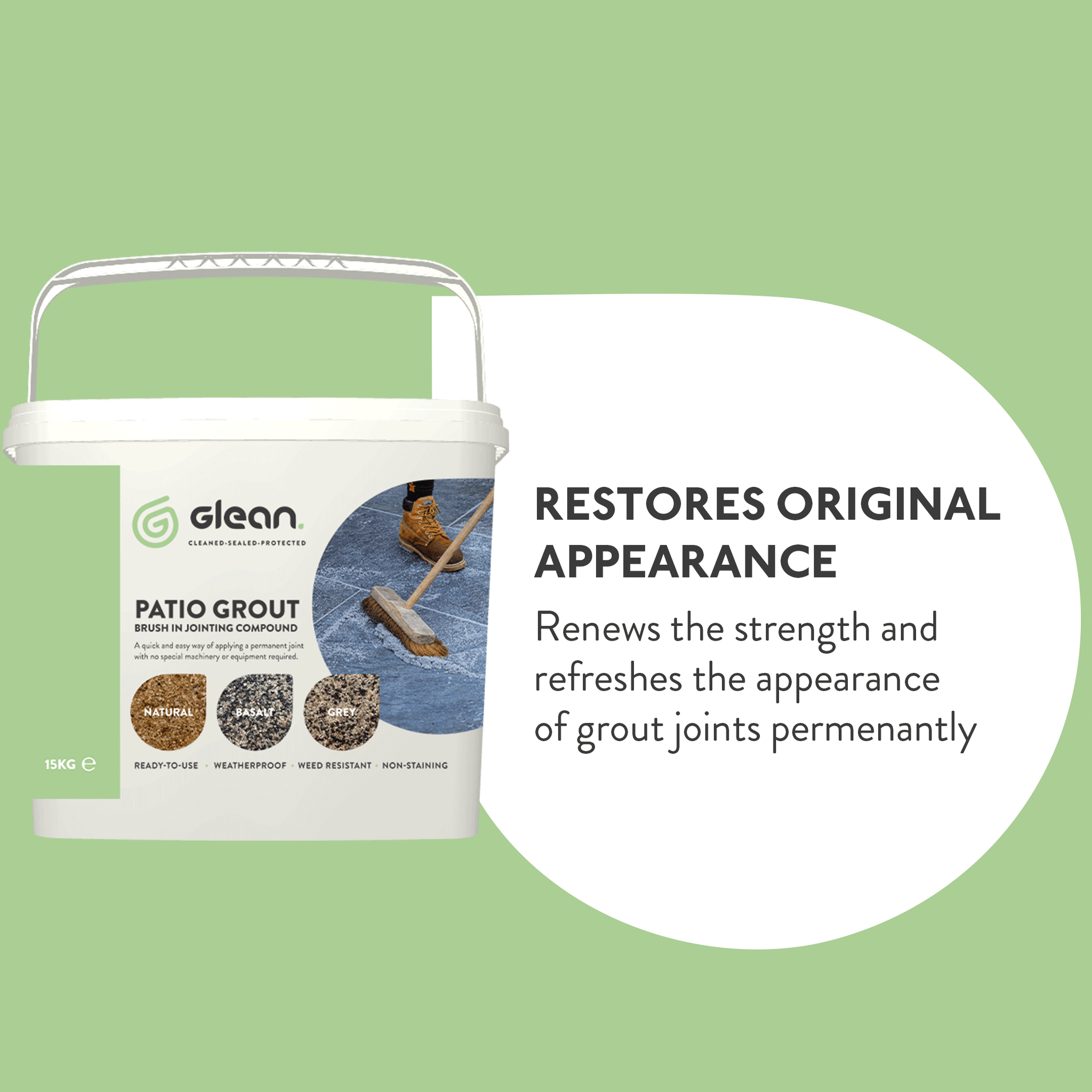 Patio Grout Brush In Jointing Compound GLEAN GleanUK