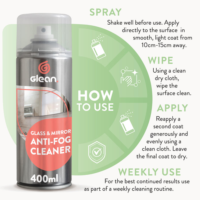 Glass & Mirror Anti-Fog Cleaner | GLEAN