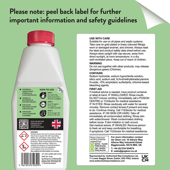 Drain Unblocker Liquid | 500ml & 1 Litre